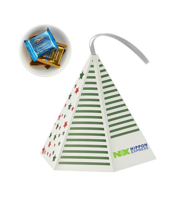 Holiday Ornament with Ghirardelli Square, Silver Ribbon